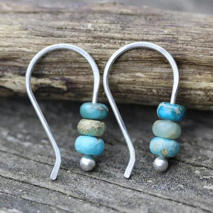 Turquoise earrings with pearls
