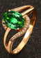 Gold ring with garnet and zircons in vintage style