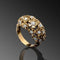 Shiny gold ring with flowers
