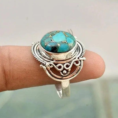 Turquoise boho ring