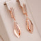 Elegant lace earrings with rose gold cubic zirconia