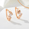 Gold-plated earrings with irregularly shaped zircons