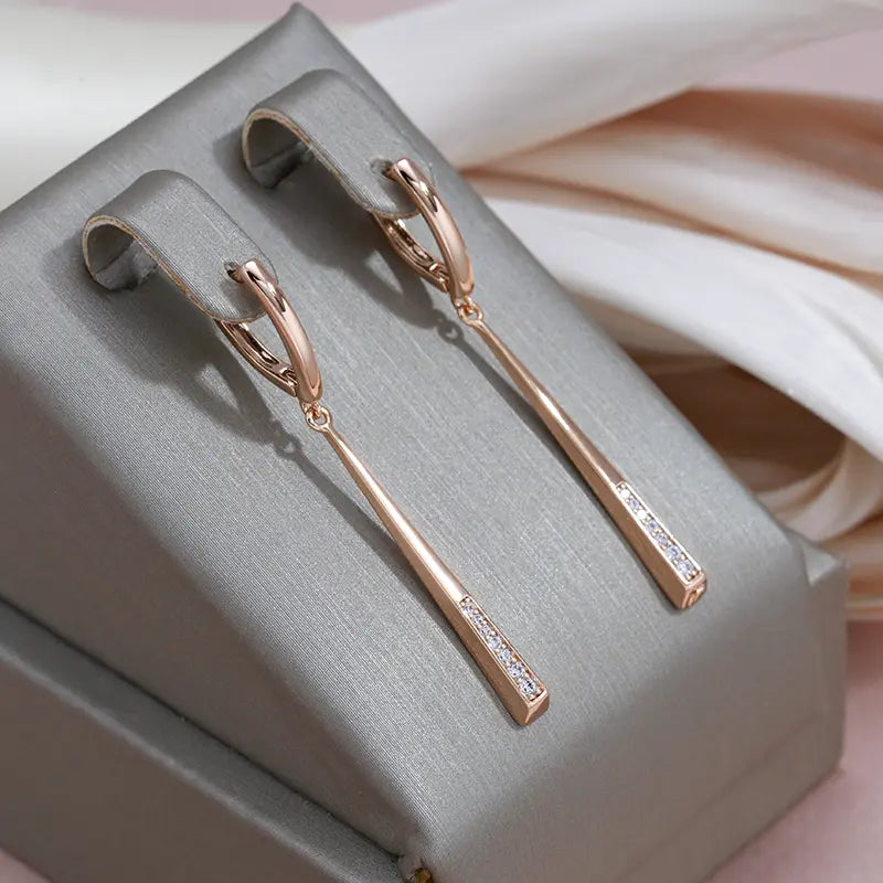 Elegant earrings made of light gold wood