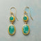 Gold earrings with turquoise in vintage style