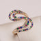 Elegant ring made of colored zircons
