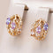 Exotic, elegant earrings made of gold and colored stones