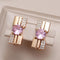 Pink diamond zirconia earrings