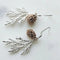 Natural silver earrings in vintage style