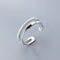 Adjustable silver ring with zircons
