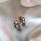 Gold earrings with black zircons