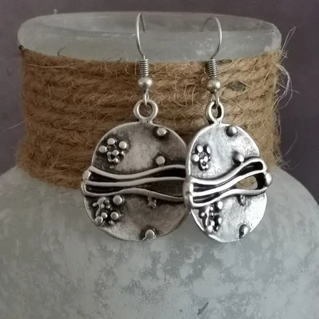 Ethnic silver earrings