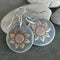 Silver sunflower earrings in vintage style
