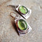 Green silver earrings in vintage style