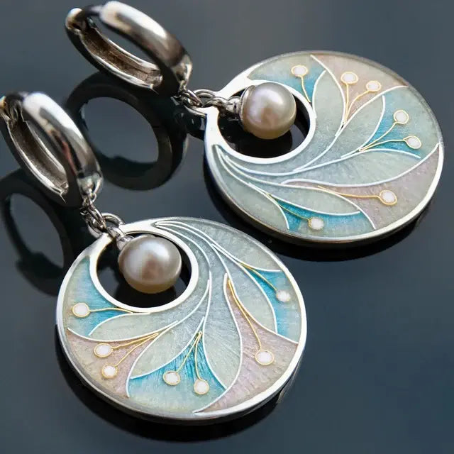 Vintage style acrylic bead earrings