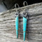 Lace earrings with turquoise stones in vintage style