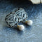 Hand-painted vintage-style pearl earrings
