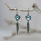 Vintage style blue crystal feather earrings