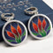 Enameled vintage style earrings