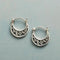 Silver plated vintage style earrings with floral design