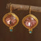 Crystal vintage style earrings in rose gold color
