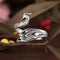 Silver ring with peacock in vintage style