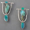 Silver boho earrings in turquoise