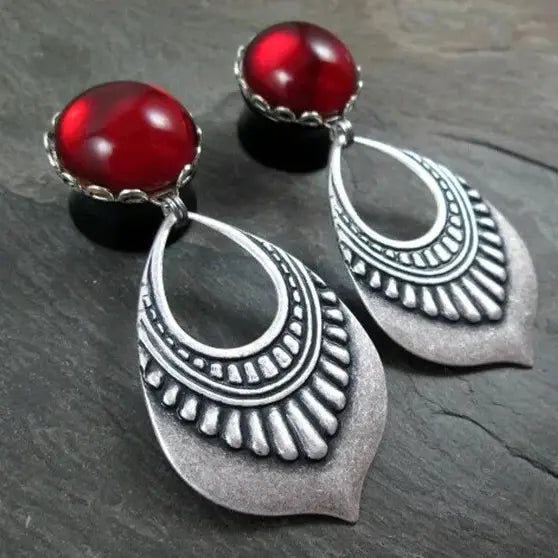 Red mandala earrings