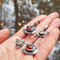 Mechanical earrings made of fiery crystal