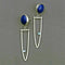 Silver earrings with blue stone