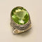 Olive ring with vintage style crystal