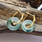 Crystal vintage style hoop earrings with turquoise