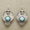Vintage style earrings with round turquoise stones