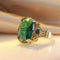 Boho ring with green gold crystal