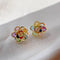 Elegant earrings with colored crystals