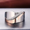 Vintage rose gold and silver zirconia ring