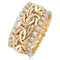 Gold braided ring with zircons