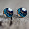 Rounded blue vintage earrings