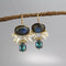 Vintage style blue ocean stone earrings