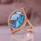 Vintage ring with blue rose gold crystal
