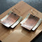 Square vintage style bronze earrings