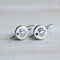 Small round silver earrings in vintage style