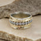 Gold and silver ring with zircons in vintage style