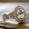 Bright glass ring with inlay