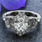 Silver glass ring in vintage style
