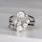 Vintage silver plated ring with multi-layered zirconia
