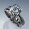 Silver-plated ring with cubic crystal inlay