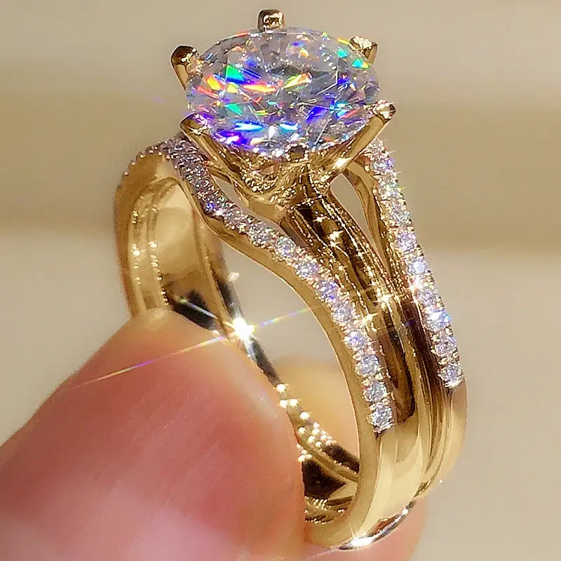 Antique set of glittering multicolored rings