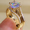 Antique set of glittering multicolored rings