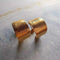 Gold basket earrings in vintage style