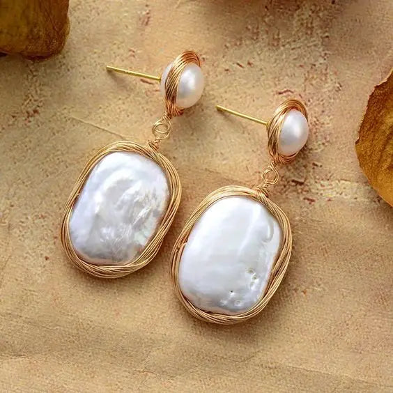 Vintage white gold earrings